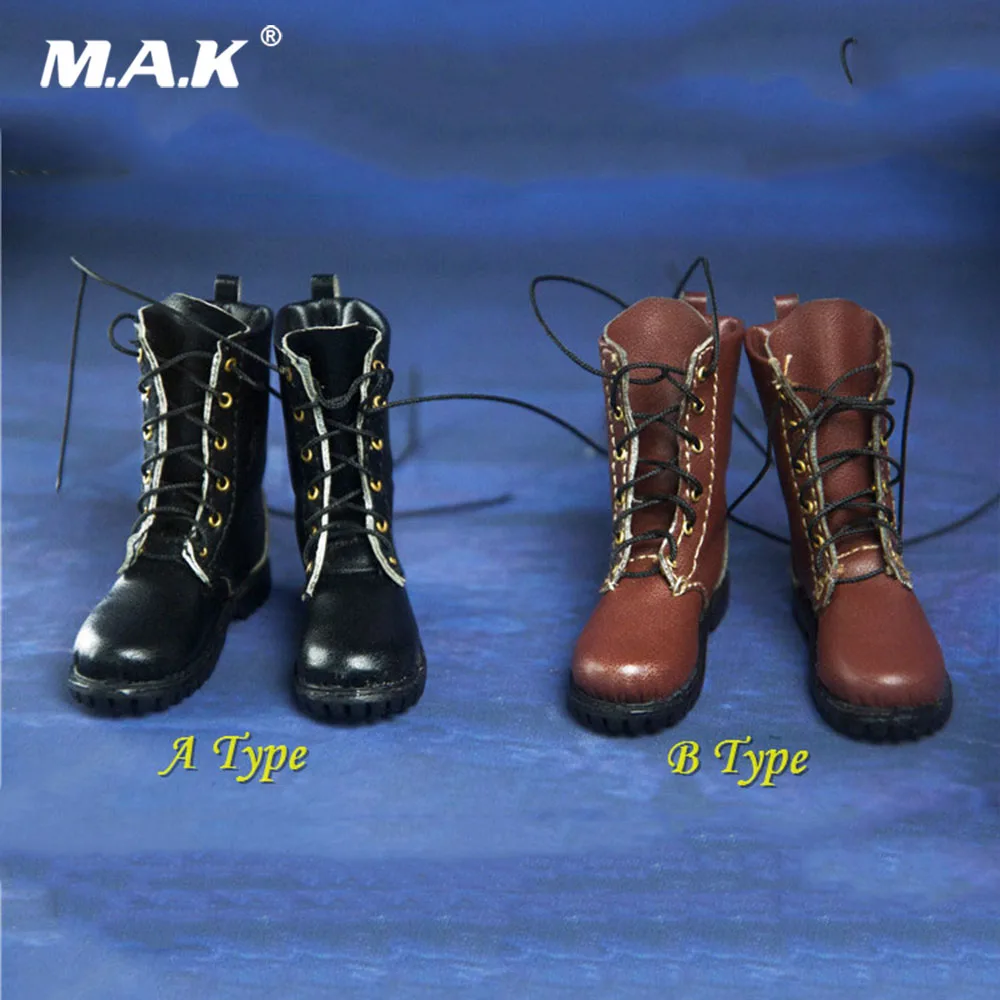 

1/6 Scale Man Figure Shoes Military Shoes Martin Combat Boots Model Solid Inside with Feet for 12 inches Action Figure Body