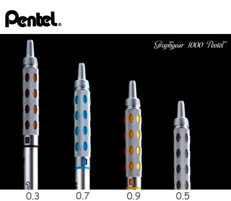 Pentel Профессиональный автоматический карандаш для рисования 1 шт. PG1015(13.17.19) 0,3 мм/0,5 мм/0,7 мм/0,9 мм металлическая ручка