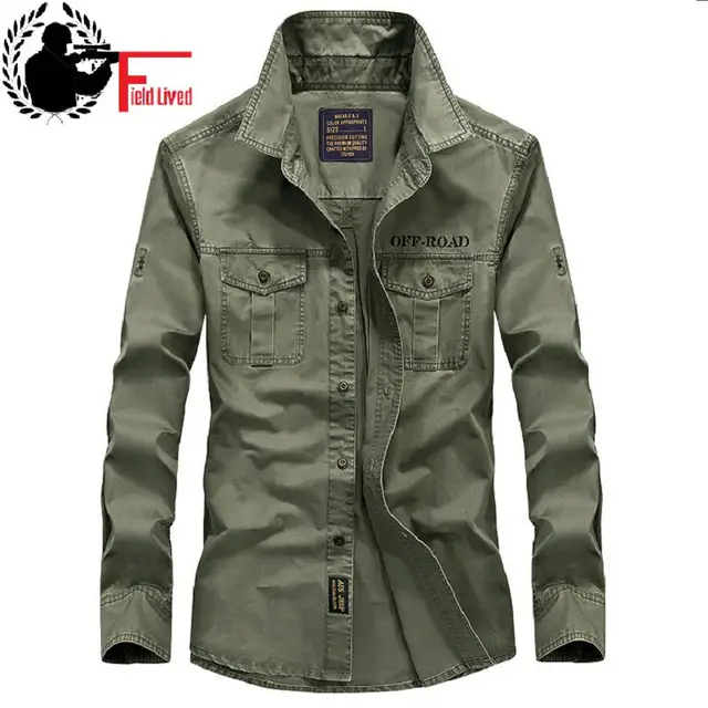 $US $25.18  2019 New Casual Mens Military Style Army Tactical Shirts Long Sleeve Brand Clothing Slim Army Dress