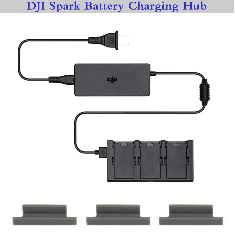 

DJI Spark Accessories Kit 3 in 1 Battery Charging Hub with 3PCS Battery Dust-Proof Case Cover for DJI RC Drone Batteries