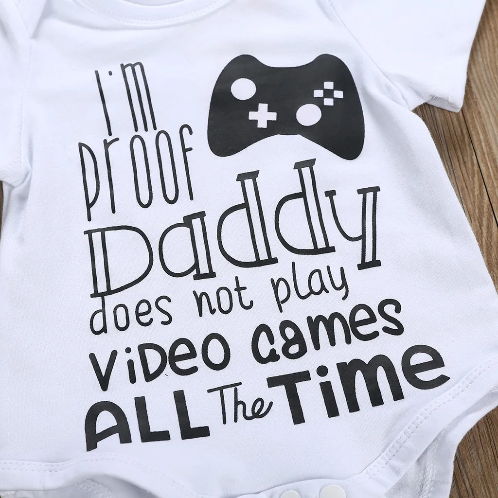 CHAMSGEND Girl Boy Short Sleeve Letter Romper Bodysuit Clothes Outfits Party Or Photoshoot JAN16 | Детская одежда и обувь