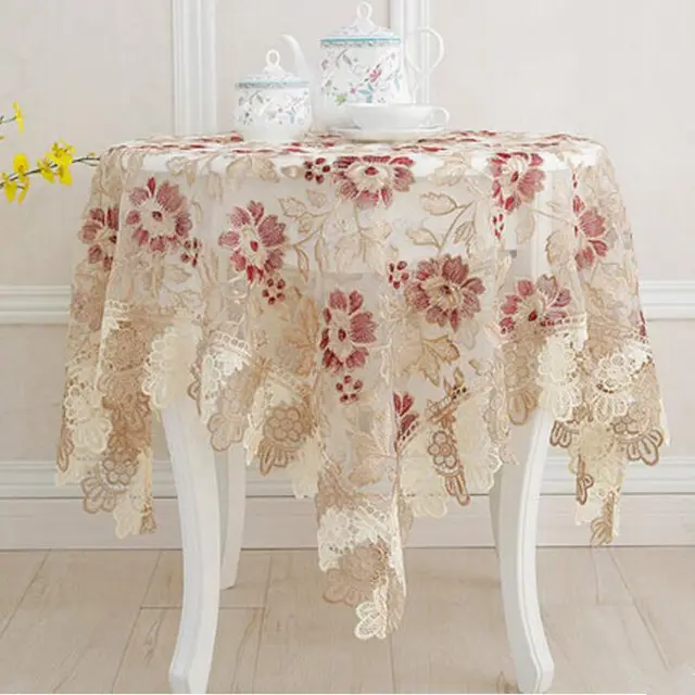 Top Elegant Embroidery Lace Tablecloth Past Home Decorative Top Elegant Embroidery Lace Tablecloth Past Home Decorative Table Cloth Linen Cover Round Ne
