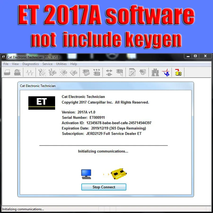 Для гусеницы Cat ET ET3 электронный техник диагностическое программное обеспечение с разблокировкой KeyGen Active+ видео - Цвет: ET2017A down link