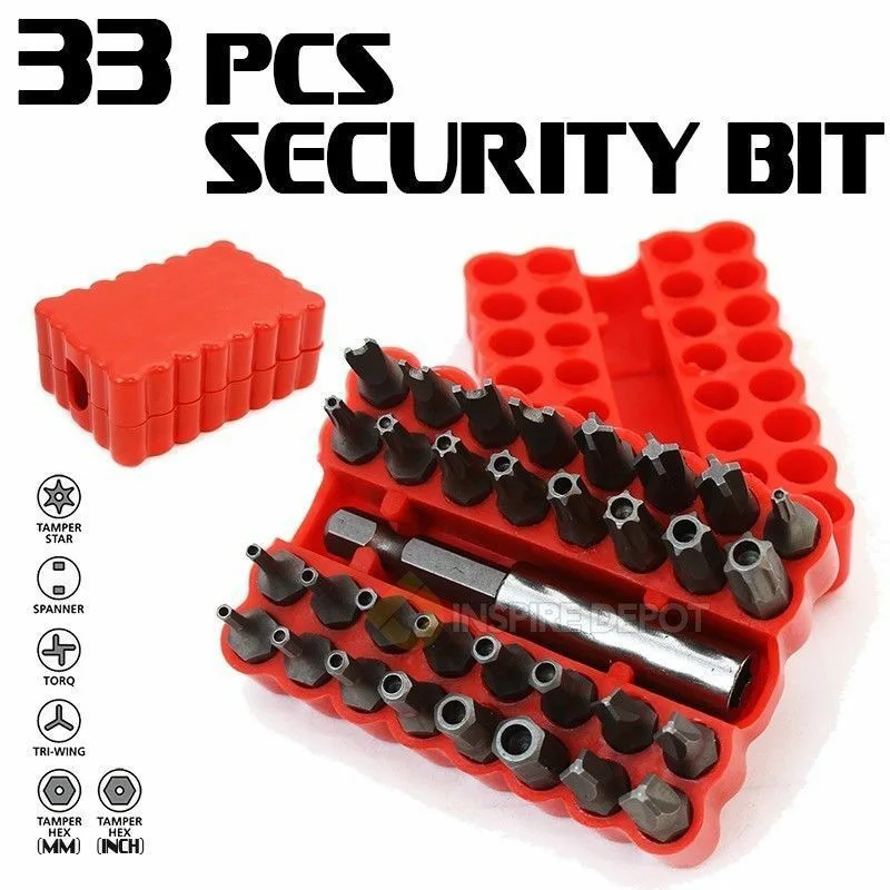 

Multi-functional Screwdriver Bit Set for Home Woodworking Extension Bit Holder Security Screwdriver Bit for Garden Supplies 33pc