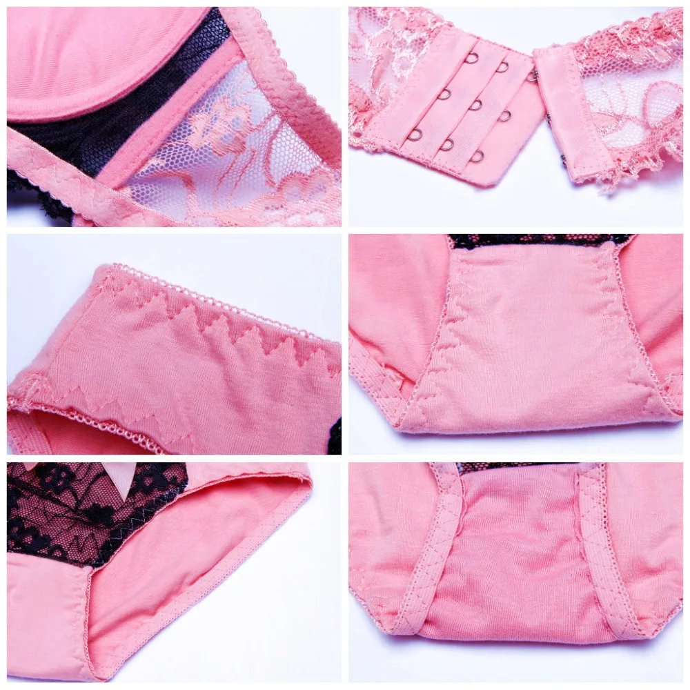 Double Layer Lace Bra Set Lingerie Push up Sexy Bra Lovely Underwear gathering Bra Briefs Embroidery H115