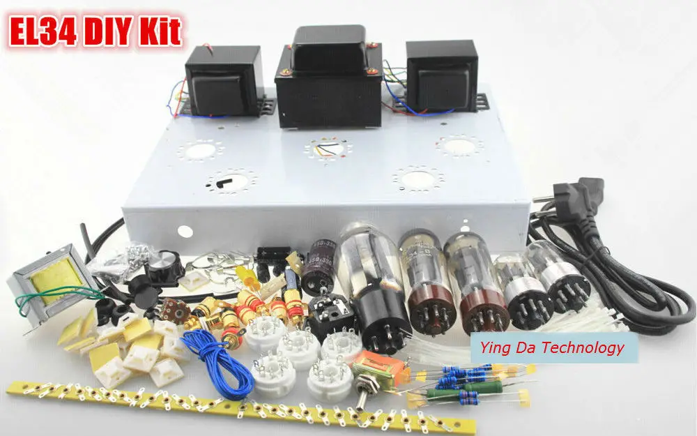 EL34 класс A одноконцевый ламповый усилитель стерео HiFi DIY Kit 1 комплект