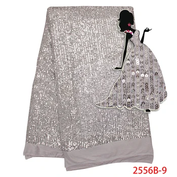 

African Lace Fabric 2019 High Quality Lace Fabric French Sequins Net Tulle Fabrics Nigerian Laces For Wedding Dress AMY2531B-1
