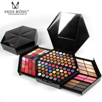 

Miss Rose Brand 180 Matte Shimmer Eyeshadow Makeup Kit 6 Waterproof Eyebrow Powder 4 Blush 8 Concealer 16 Lipstick Palette Box