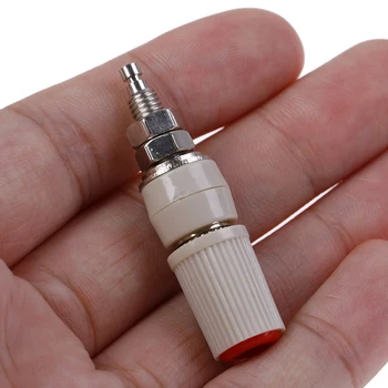 

1PCS High Current Connectors 30A M5 Type 4mm Amplifier Jack Socket Test Binding Post Connector 45mm Coppper+ABS