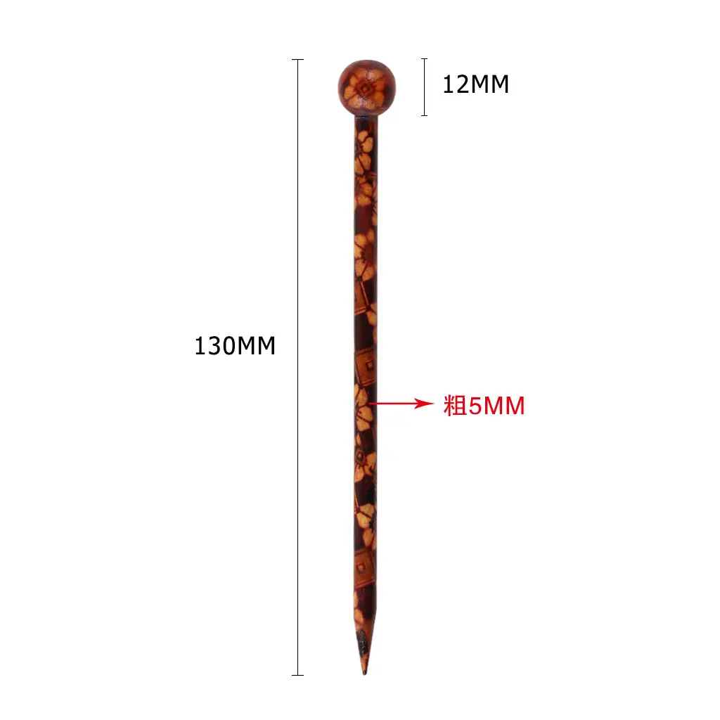 4 Pcs BOHO Style Printed Wooden Hair Pin Stick Women Lady Hair Chopstick Sandalwood Hairstick 13cm for Wedding Prom Bridal