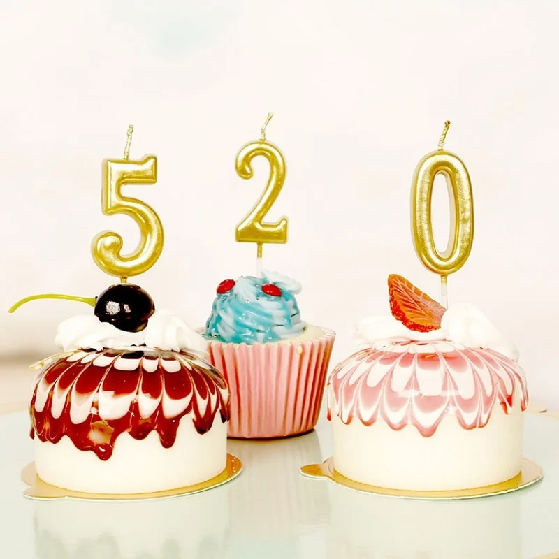 

Premium Gold Plated Silver Number 0 to 9 Girls Boys Kids Adult Cake Candles Decoration Cupcake Digital Wedding Birthday Party