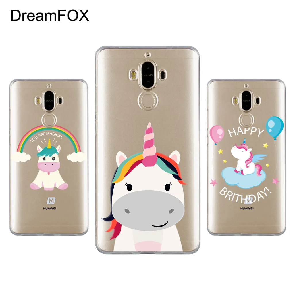 DREAMFOX M347 Радужная лошадь Мягкий ТПУ силиконовый чехол для huawei mate Nova 2 9 10 20 30 Lite Pro Plus