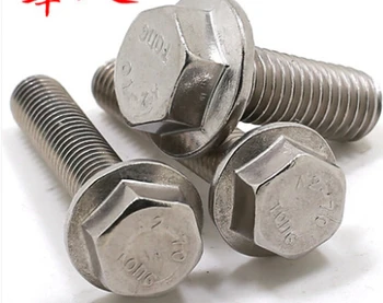 

304 Stainless Steel Flange Hexagon Screw Hexagon Flange Bolt / M6 M8 M10