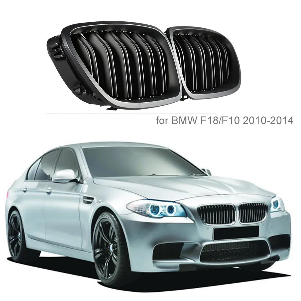 

Durable Car Front Grille Replacement FOR BMW F10 F18 M5 10-14 KIDNEY SPORT STYLE FRONT BUMPER HOOD GRILLE MATTE BLACK KDCW1