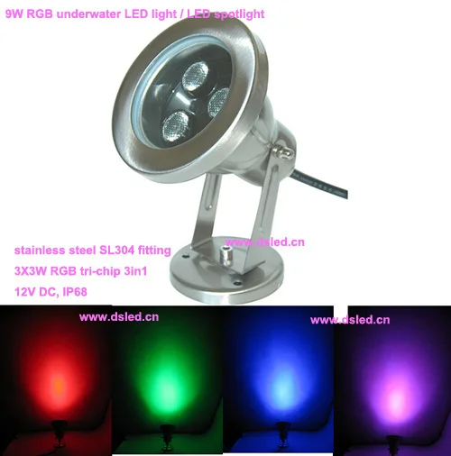 IP68 мощный 9 Вт RGB светодиодный светильник для бассейна подводный 12 В постоянного