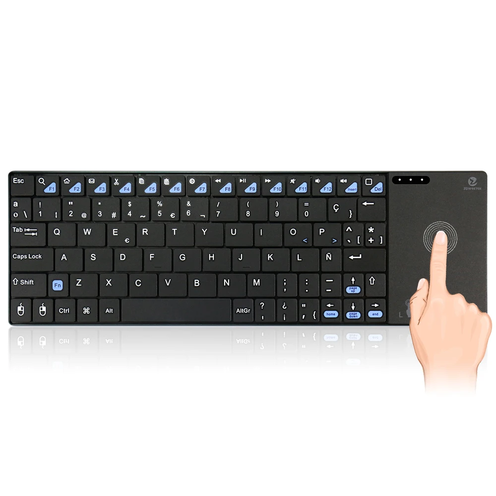 Zoweetek оригинальные мини i12plus 2.4 ГГц Испанский Teclado Беспроводной клавиатура withtouchpad для ПК, Android ТВ коробка, Умные телевизоры, ПК