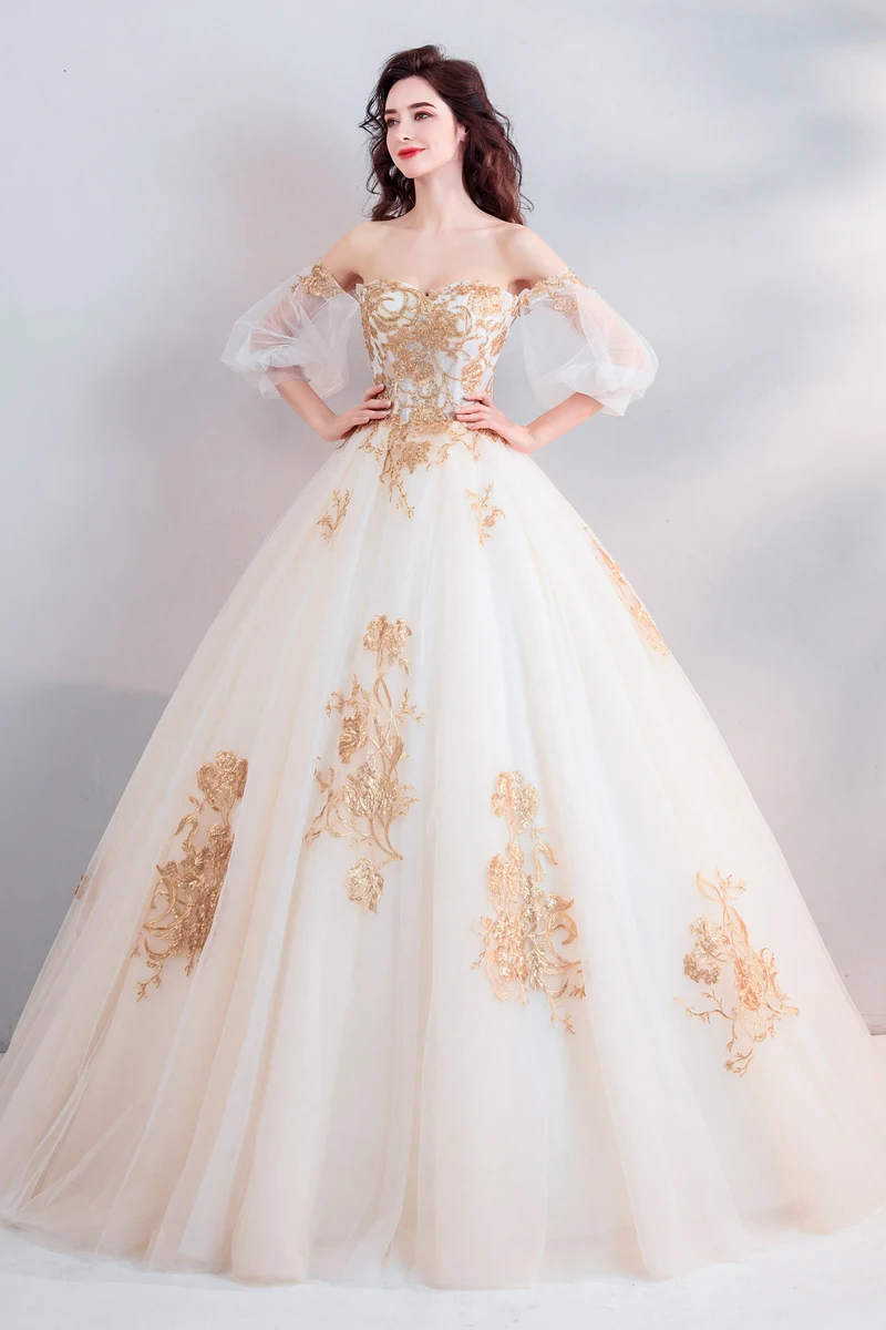 Элегантное платье цвета шампанского Quinceanera новинка 2019 бальные платья с
