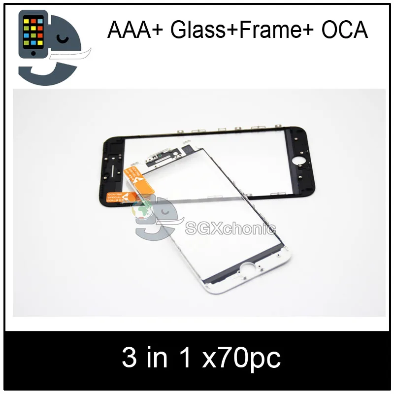 70 шт. для iphone 8 8P 7 7g plus 6 6s 5 5s 5c холодный пресс 3 в 1 стекло экрана с рамкой OCA ремонт