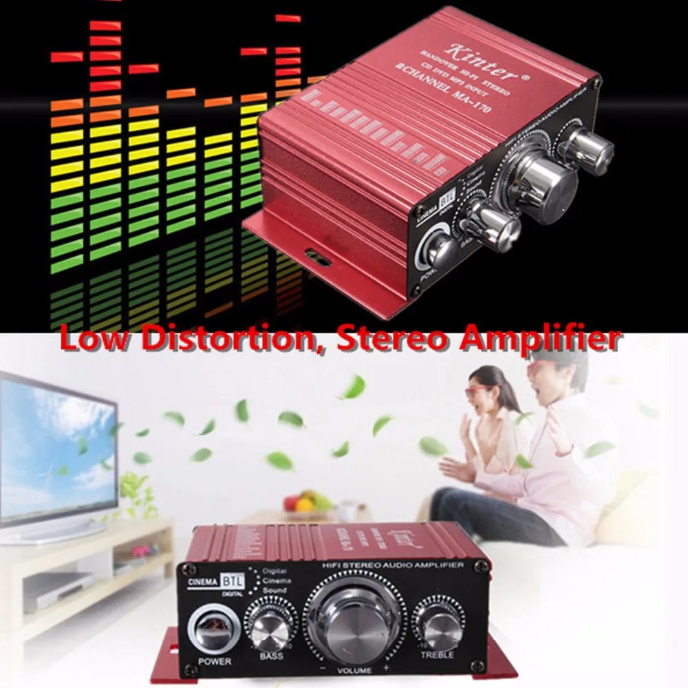 Мини 2CH Hi Fi Цифровой Автомобильный стереоусилитель звуковой режим усилитель