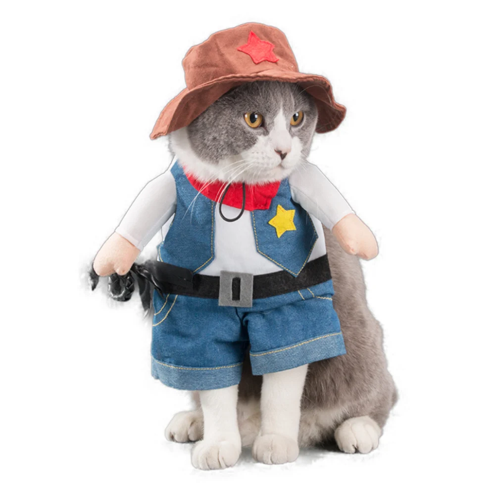 Funny Pet Cat Costumes Cowboy Western Cosplay Suit Halloween Christmas Party Apparel Clothes For Puppy Dog Costume For A Cat Cat Costume Pet Cat Costumesfunny Cat Costumes Aliexpress