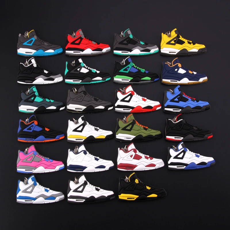 Мини Jordan 4 брелок обуви Для мужчин Wome/Дети C логотипом отличный подарок для баскетбола брелок-кроссовок для ключей ключ держатель Porte Clef