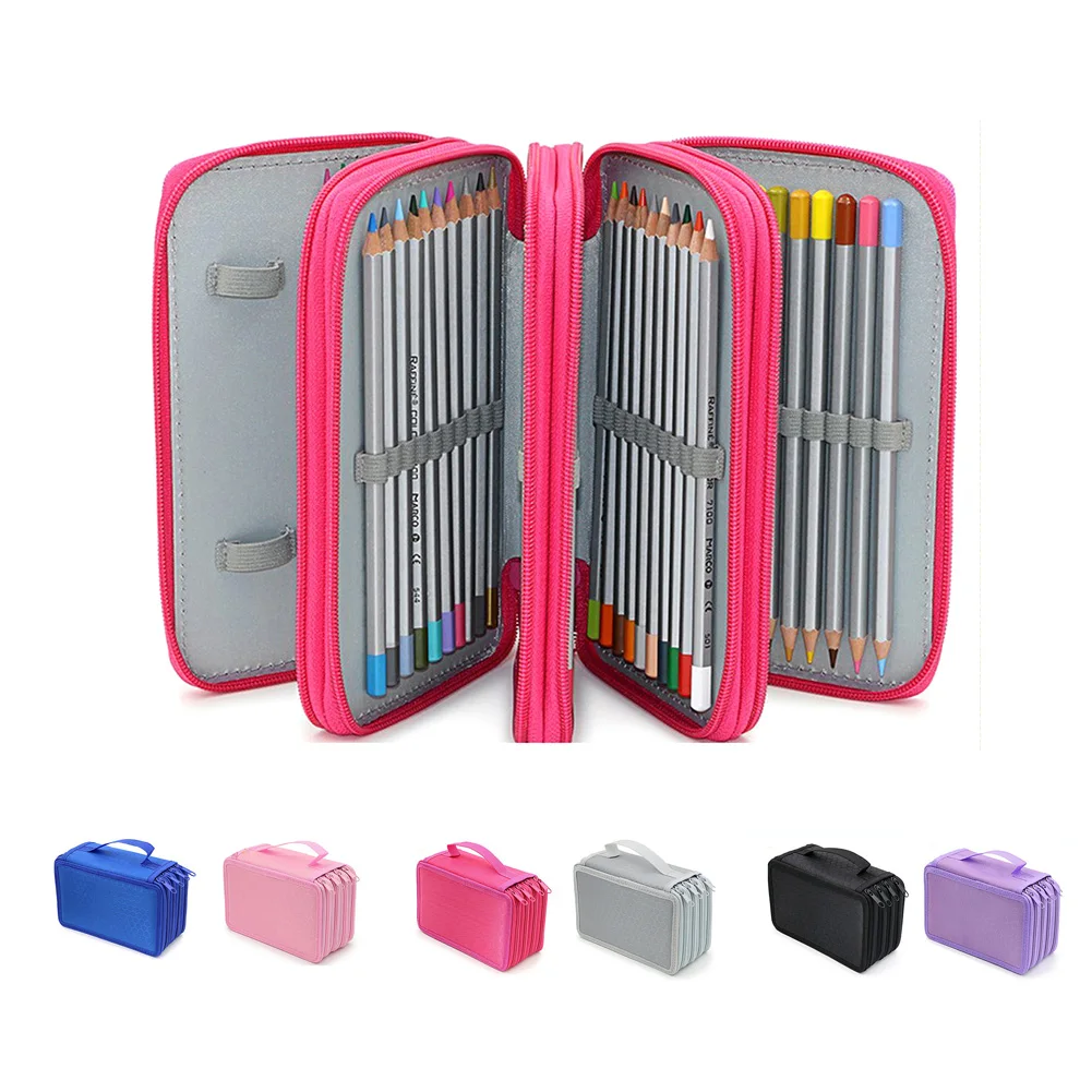 72 Slots Cosmetic Bag Organizer Large Capacity School Stationery