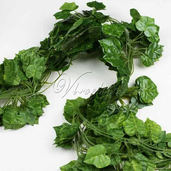 

Hot Sale 12Pcs Artificial Ivy Vine Grape Leaf Home Decor Artificial Plants 2.3M Garden Plants For Weddig Party Decor Gifts Decor