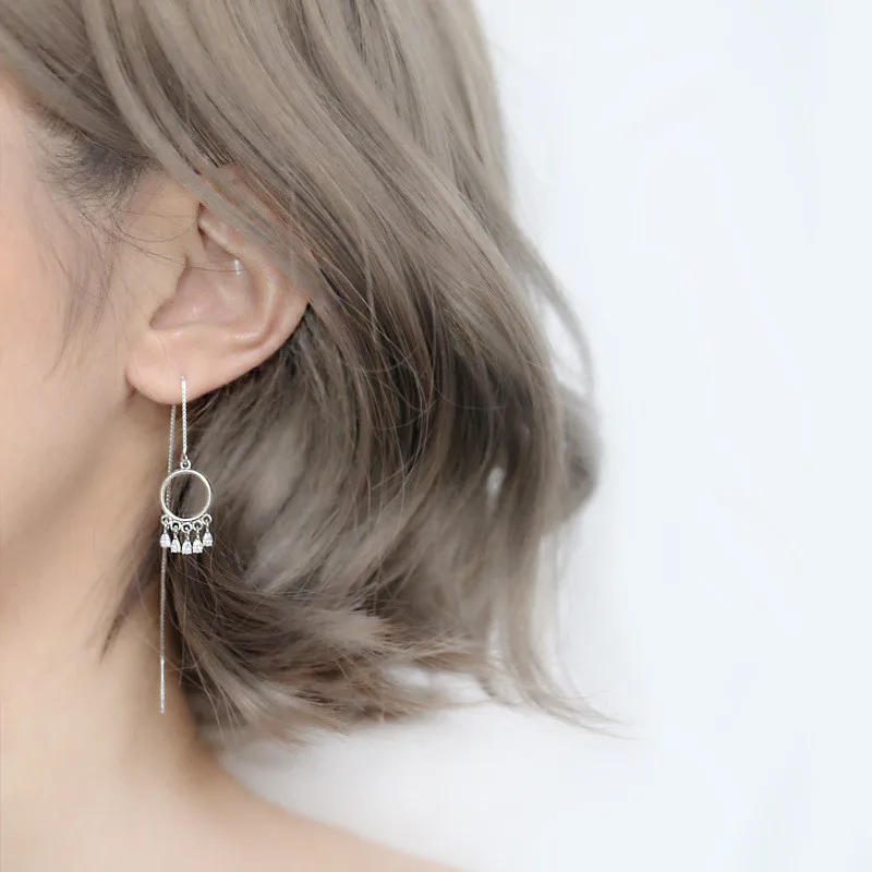 

High Grade Fashion Dreamcatcher Pendant Silver Color Long Dangle Earrings For Women Ear Jewelry Birthday Gifts