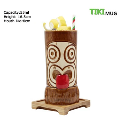 Tiki кружки Коктейльные керамические Tiki стаканы-tiki бар профессиональные стаканы-Гавайские вечерние стаканы - Цвет: As pic shows