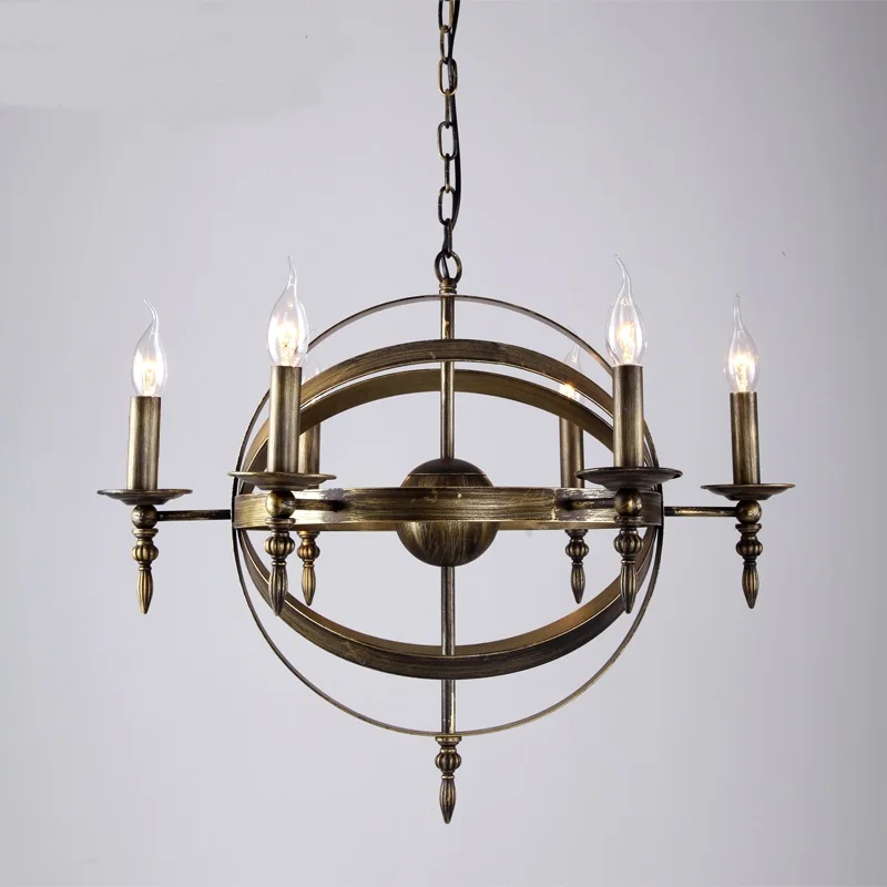 

Multiple Chandelier lights wrought iron lamp living room lamp bedroom den nostalgia bronze wrought iron ZX87