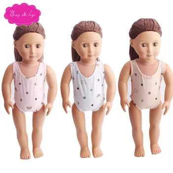 

18 inch Girls doll clothes Simple jumpsuits 3 color swimsuit American newborn dress Baby toys fit 43 cm baby dolls c138
