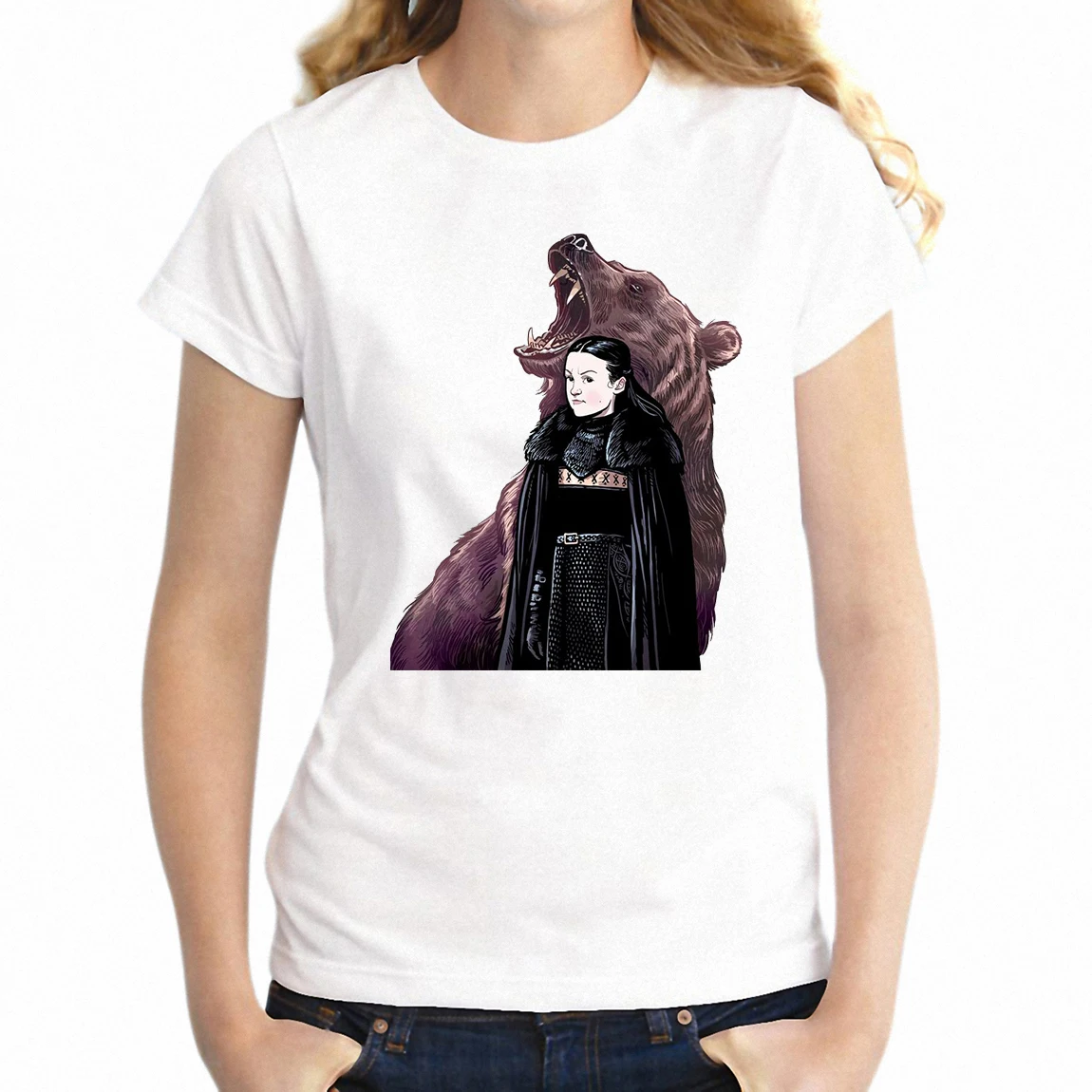 

Women's T-shirt Game of Thrones Lady Mormont Badass The North Remembers Artwork Awesome Girl's tshirt Harajuku Streetwear tees