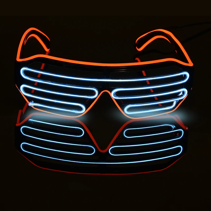 2 цвета мерцающие очки бар вечерние флуоресцентный танцевальный DJ яркие очки EL Wire светодиодный светильник свечение рейв атмосфера активного отдыха реквизит