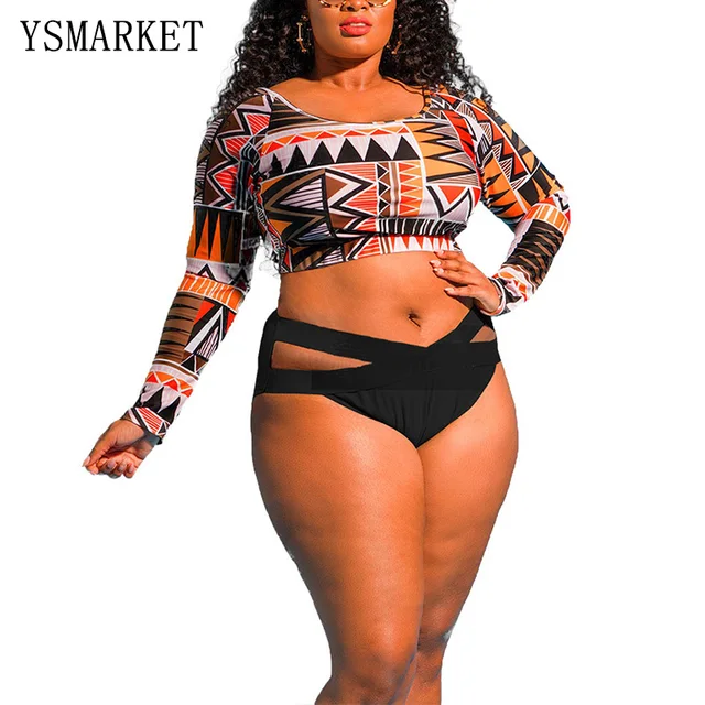 plus size long sleeve bikini top