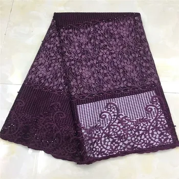 

African lace fabric 2019 high quality lace High Quality Nigeria Lace Fabrics Stones lace Embroidery For african Wedding A13-97