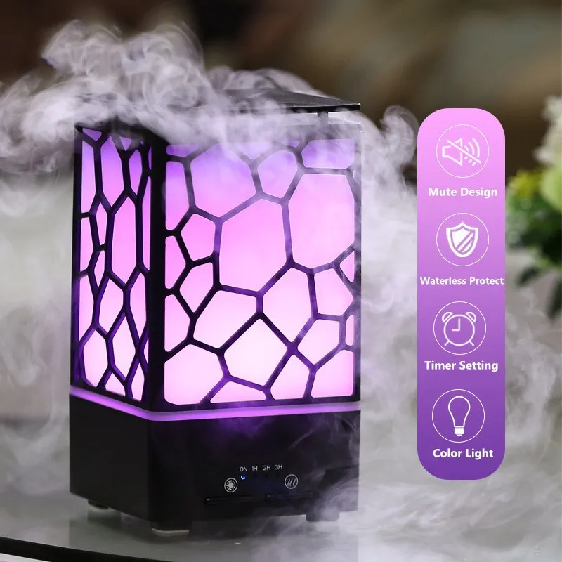 

Water Cube Aroma Diffuser 1-3 Hours Timing Essential Oil Diffuser Colorful Night Light Ultrasonic Air Humidifier