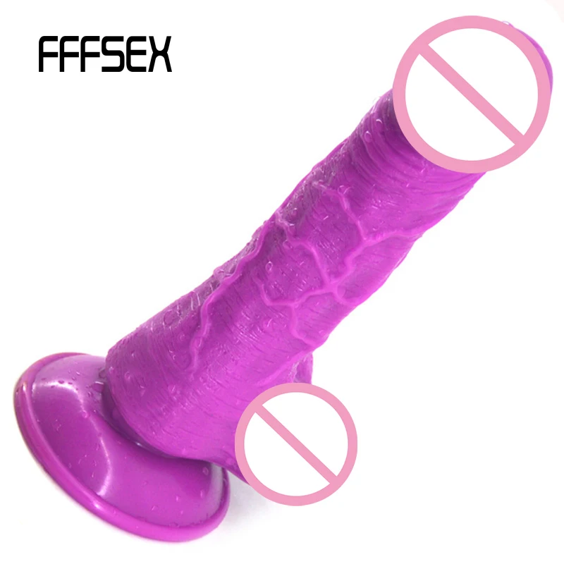FFFSEX большой фаллоимитатор фиолетовый телесный на присоске прозрачный