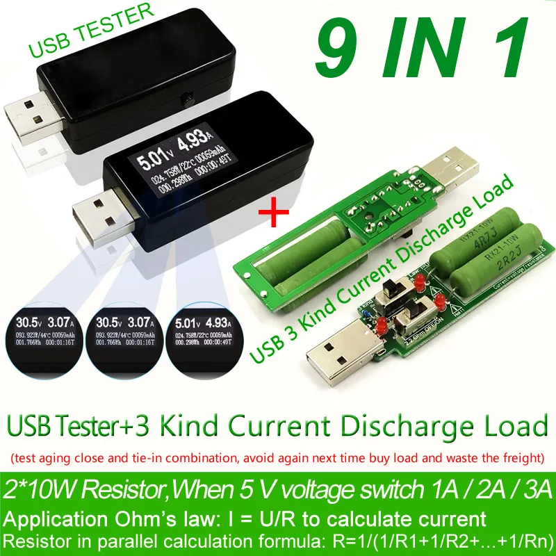 9 in 1 QC2.0 3.0 MTK-PE 3.6~32V Digital USB tester DC voltmeter current voltage meter amp voltammeter amperimetro detector load 9 in 1 QC2.0 3.0 MTK-PE 3.6~32V Digital USB tester DC voltmeter current voltage meter amp voltammeter amperimetro detector load