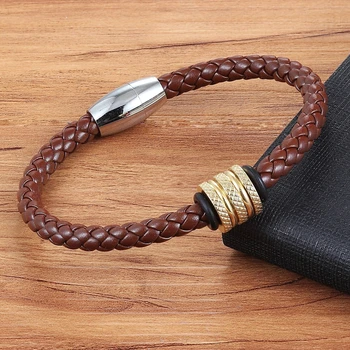 

XQNI 2018 New Multiple Colors Serpentine Genuine Leather Bracelet Adjustable Men Bracelet Leather Jewelry pulseiras masculina