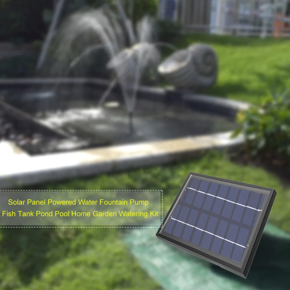 Solar Panel Powered Water Fountain Pump Fish Tank Pond Pool Home Garden Watering Kit Solar Panel