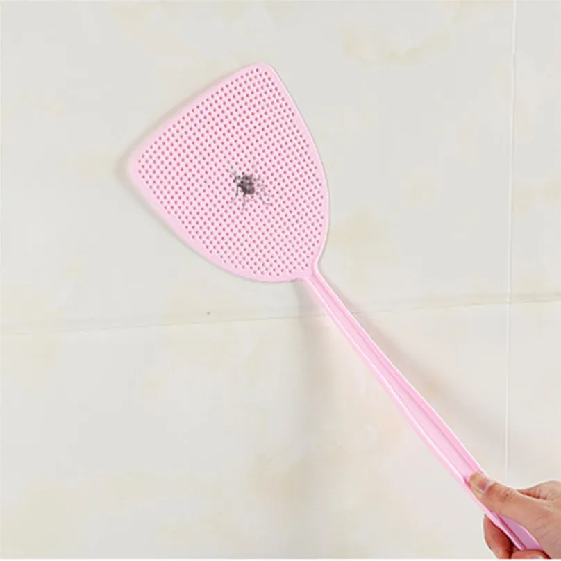 Fly Swatter Plastic Flexible Manual Pest Control 17.5‘’ Long Handle Durable home kitchen Fly swatter&4JJ09