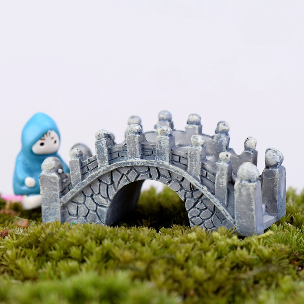 Мини мост смолы садовое украшение миниатюрное Сказочный Сад офисный Декор DIY игрушка(серый