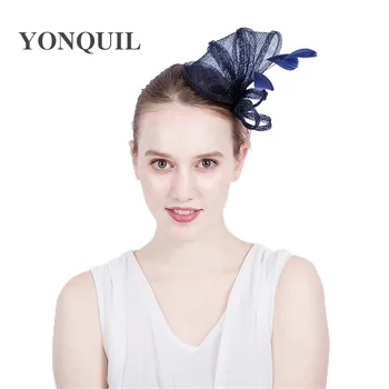 

Sinamay fashion hat fascinator Hat with headbands girls women's elegant feather headwear gorgeous ladies wedding hair accessory
