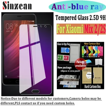 

Sinzean 100pcs For Xiaomi Mix 2s Anti blue ray tempered glass For Xiaomi Mix 2 screen protector Film with retail box