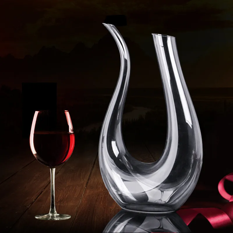 Handmade Crystal Red Wine Pourer Glass Decanter Brandy Decant Set Jug