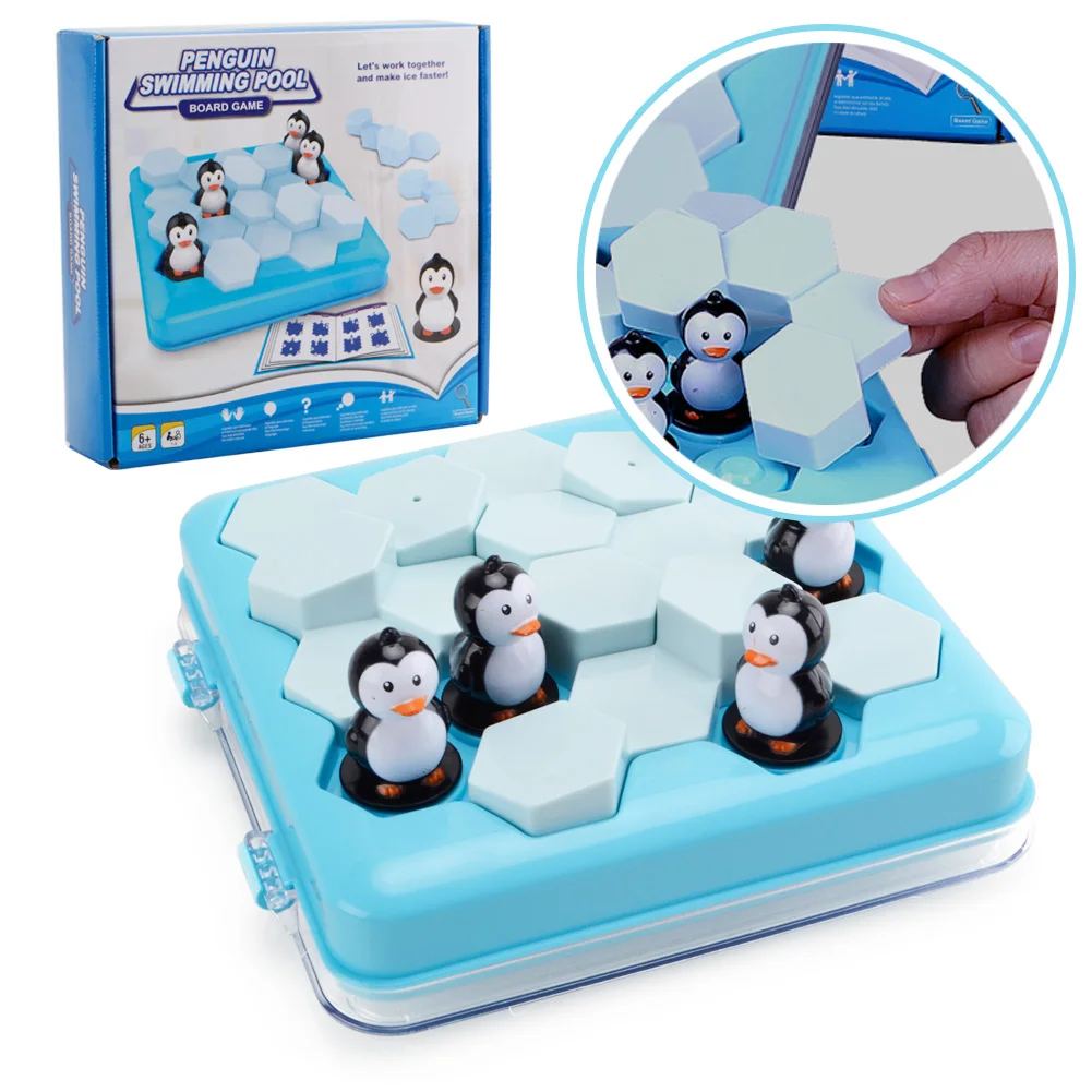 

Penguins Pool Party Table Games Happytime Little Penguin Puzzle Desktop Game Parent-Child Interactive Toys Part Strategy Game