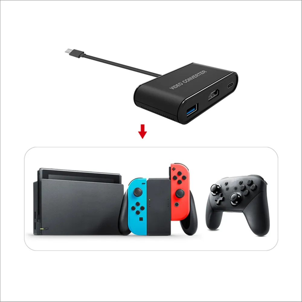 Тип C/USB C к адаптеру HDMI видео конвертер для Nintendo консолью коммутатора