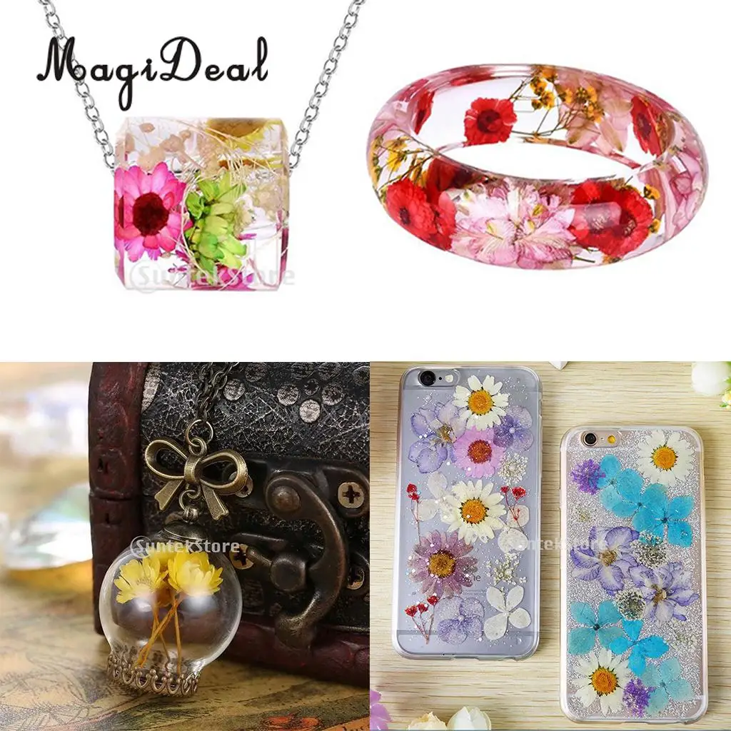 12 Pieces Natural Dried Flowers Real Flower Amaranthus for Kids Craft Card Making DIY Pendants Charms Jewelry