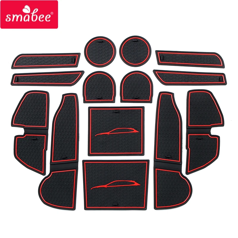 smabee Anti-Slip Gate Slot Mats for Subaru IMPREZA 2018 2019 Interior Accessories Door Pad Car Cup Holders Non-Slip Mat Sticker