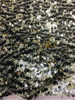 

French African colorful sequins Lace Fabric Guipure Sequined Nigerian Tissu Mesh India Lace For Wedding Dress